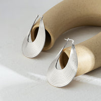 Fashionable Exaggerated Water Drop Shape Silver-colored Metal Earring