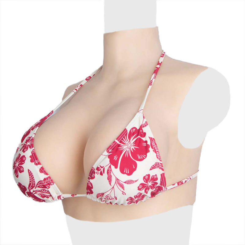 High Neck Realistic Silicone Breast Forms for Crossdressers Fake Boob Prosthetic Breasts