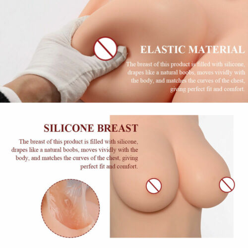 Combinaison demi-corps en silicone avec forme de poitrine et fausse hanche vaginale pénétrable