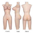 Body en silicone pour travesti, short longueur genou avec forme de poitrine