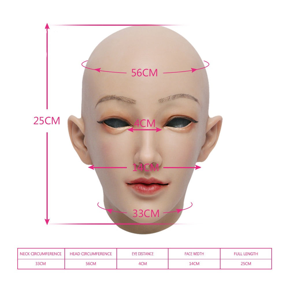 Alice Silicone Mask Female Realistic Whole Head Headwear Masks