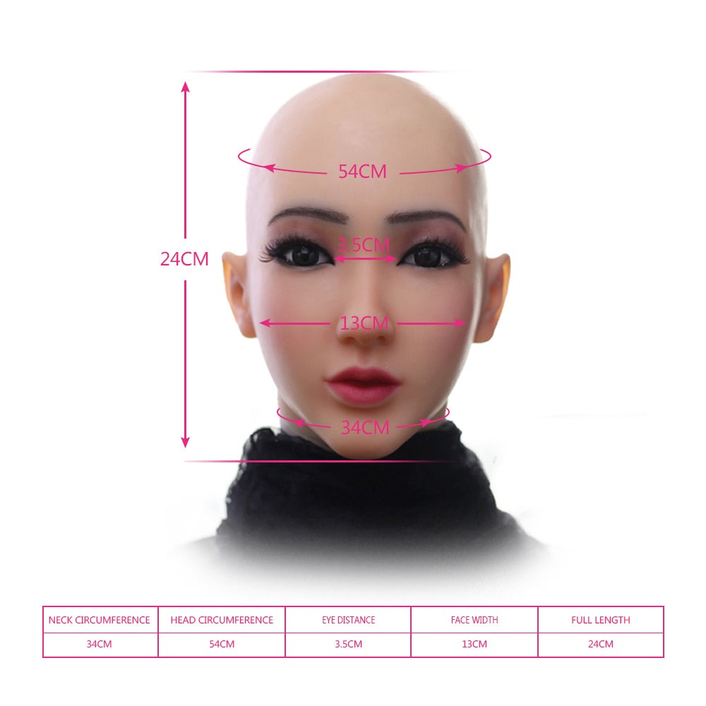 Realistische weibliche handgefertigte Silikonmaske Christine Kopfbedeckung Masken