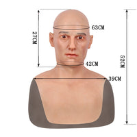 Realistische männliche Maske, künstliche Vollkopfmasken aus Silikon für Erwachsene