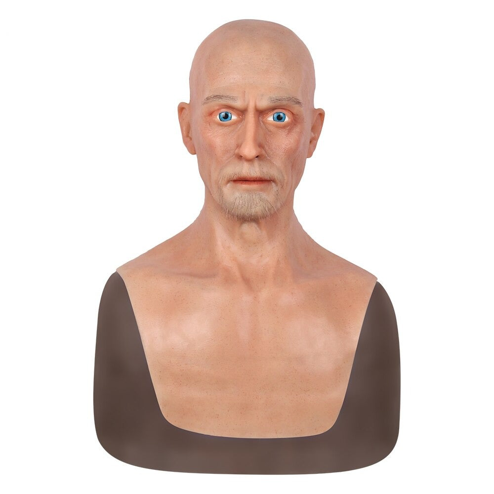 Masque complet réaliste en silicone pour hommes âgés