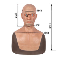 Masque complet réaliste en silicone pour hommes âgés