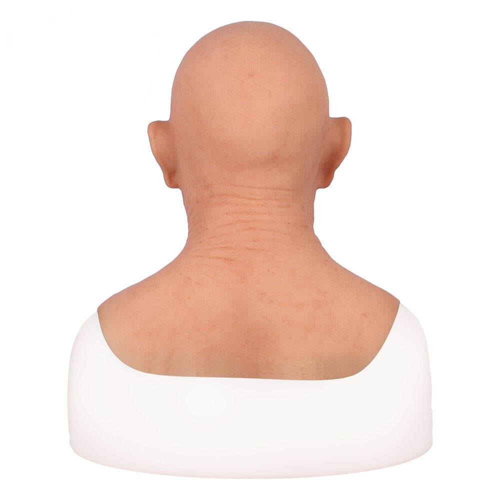 Masque en silicone masculin artificiel fait main de visage de vieil homme
