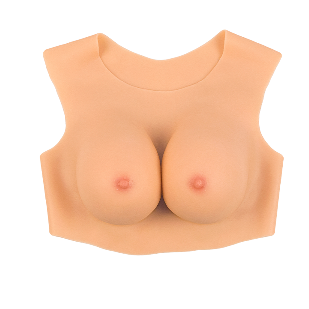 Crew Neck Realistic Silicone Breast Forms Artificial Fake Boobs for Crossdresser Drag Queen GorgeousU Club