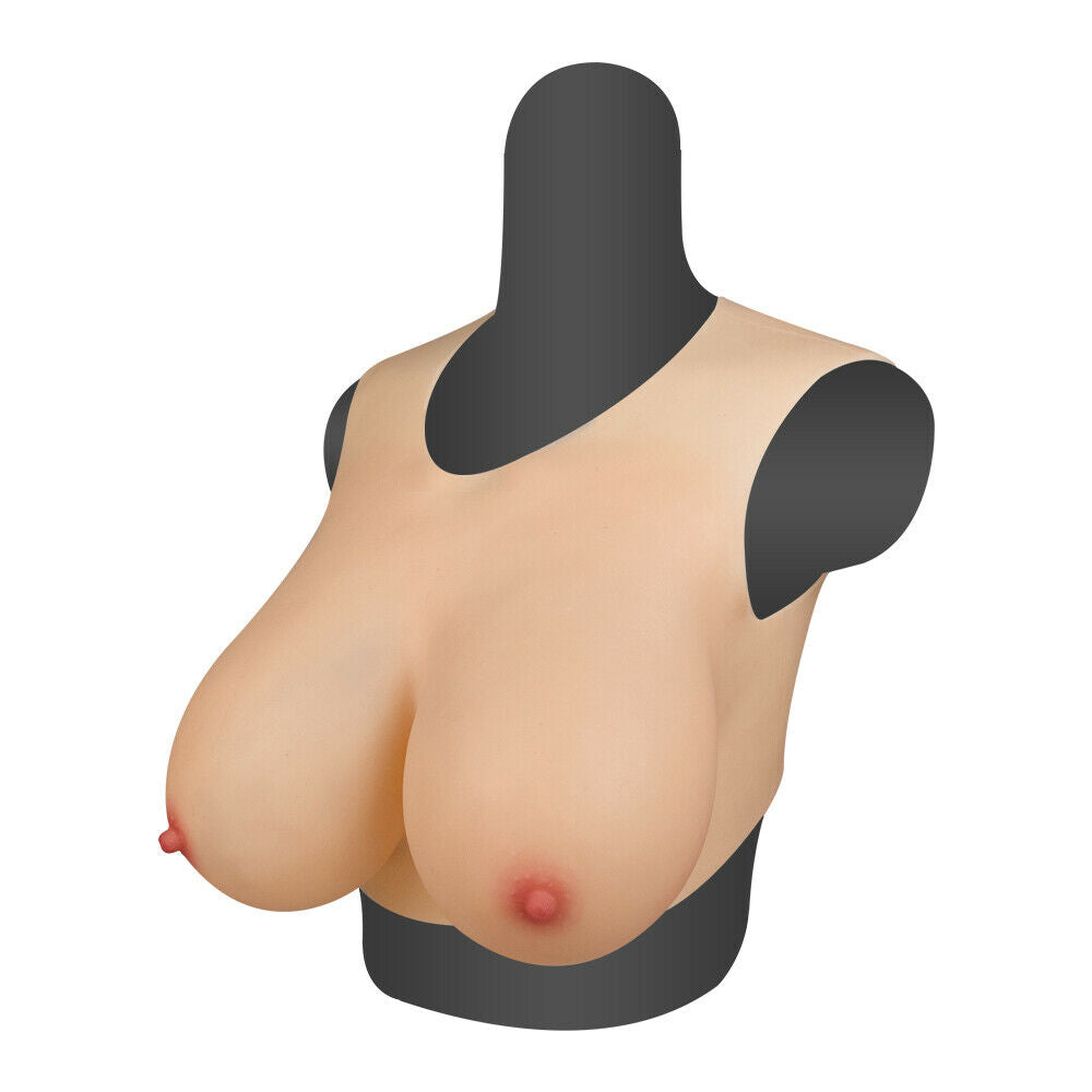 GorgeousU Crew Neck Realistic Silicone Breast Forms C to G Artificial Fake Boobs for Crossdresser Cosplay Trans
